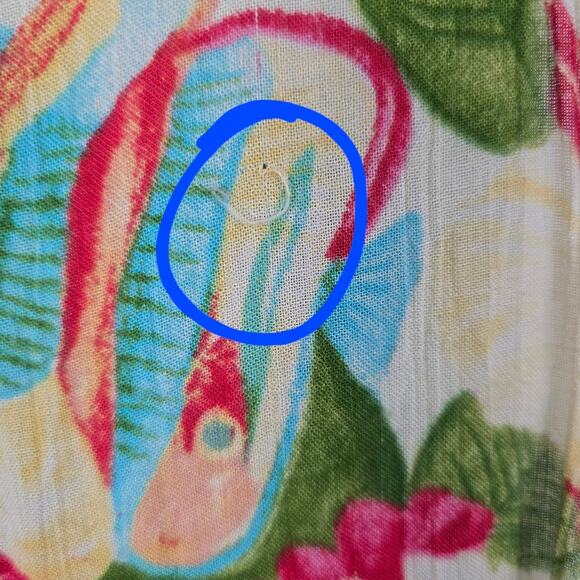 Vtg Bila Tropical Green Button Down Dress Midi Length Floral Colorful Beach S - Picture 9 of 13